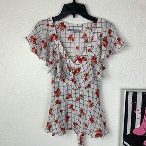 Sweet Rain Floral Flowy Blouse Gently Worn Size S